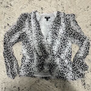 Express Black and White Snakeskin Blazer